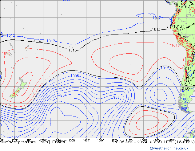 Luchtdruk (Grond) ECMWF za 08.06.2024 00 UTC