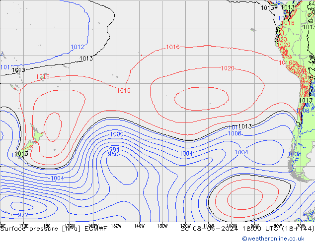 приземное давление ECMWF сб 08.06.2024 18 UTC