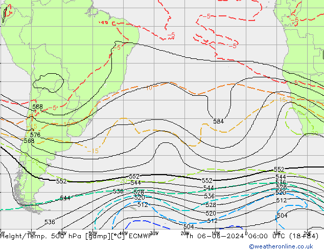 Height/Temp. 500 hPa ECMWF Th 06.06.2024 06 UTC