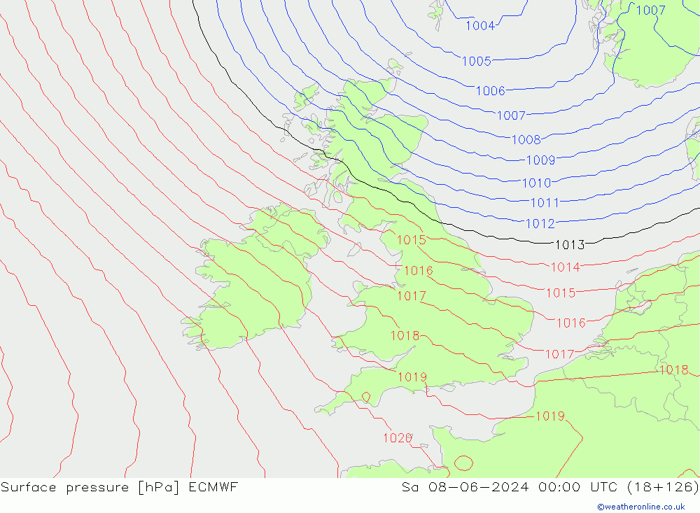 приземное давление ECMWF сб 08.06.2024 00 UTC