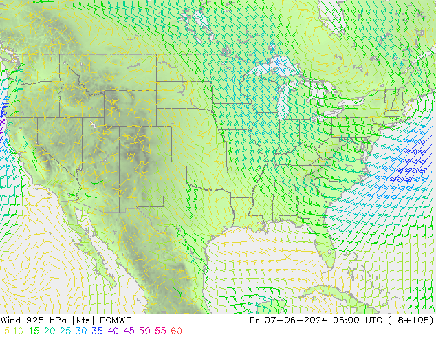 Wind 925 hPa ECMWF Pá 07.06.2024 06 UTC