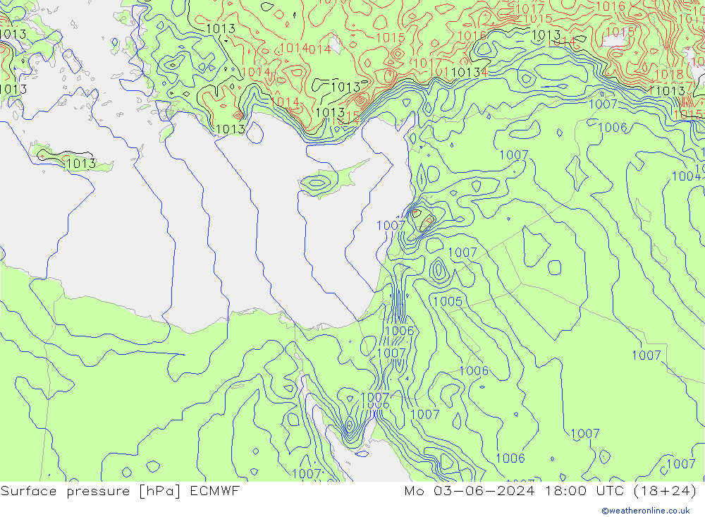 Pressione al suolo ECMWF lun 03.06.2024 18 UTC