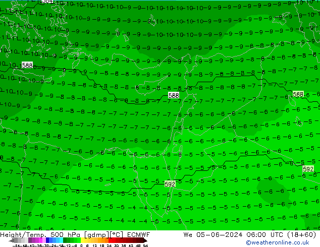 Height/Temp. 500 hPa ECMWF We 05.06.2024 06 UTC