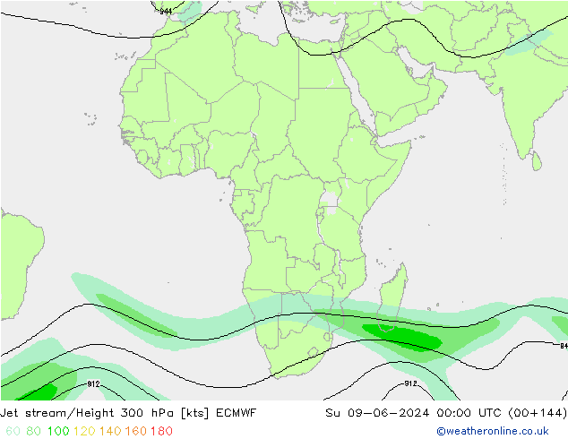 Jet stream/Height 300 hPa ECMWF Ne 09.06.2024 00 UTC