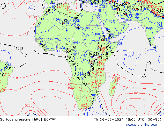 Bodendruck ECMWF Do 06.06.2024 18 UTC