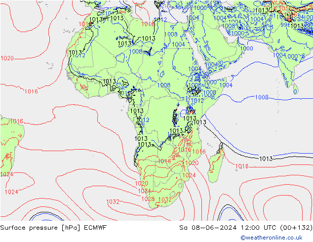 Yer basıncı ECMWF Cts 08.06.2024 12 UTC