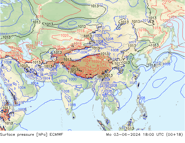 ciśnienie ECMWF pon. 03.06.2024 18 UTC