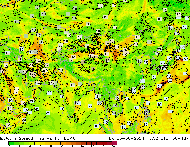 Isotachen Spread ECMWF ma 03.06.2024 18 UTC