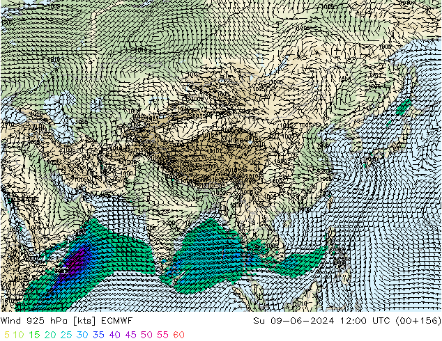 Wind 925 hPa ECMWF Ne 09.06.2024 12 UTC