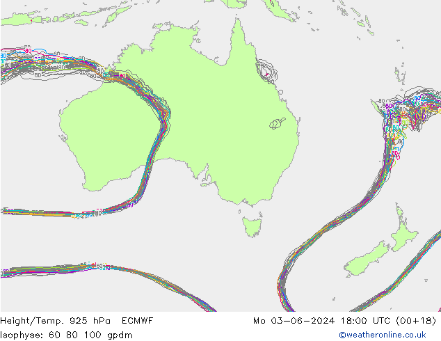 Height/Temp. 925 hPa ECMWF lun 03.06.2024 18 UTC