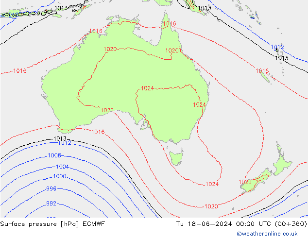 pression de l'air ECMWF mar 18.06.2024 00 UTC