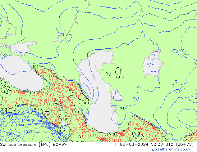 pressão do solo ECMWF Qui 06.06.2024 00 UTC