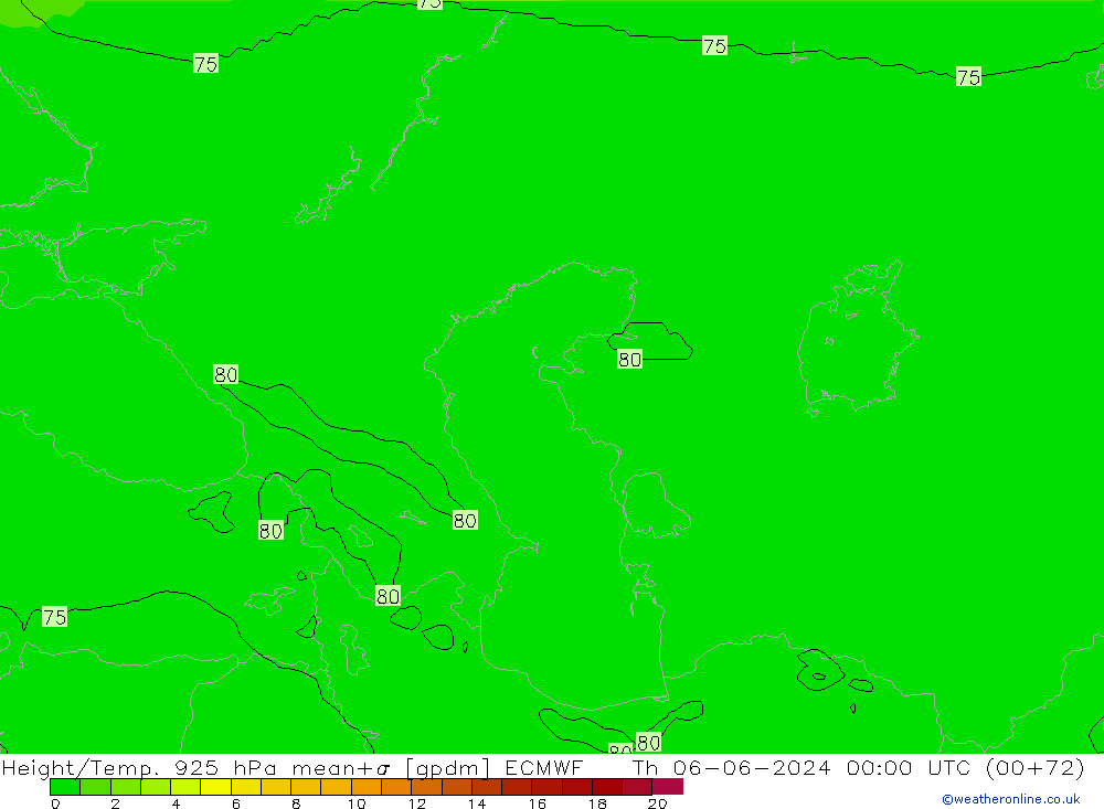 Height/Temp. 925 hPa ECMWF Th 06.06.2024 00 UTC