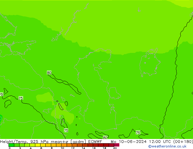 Height/Temp. 925 hPa ECMWF Seg 10.06.2024 12 UTC