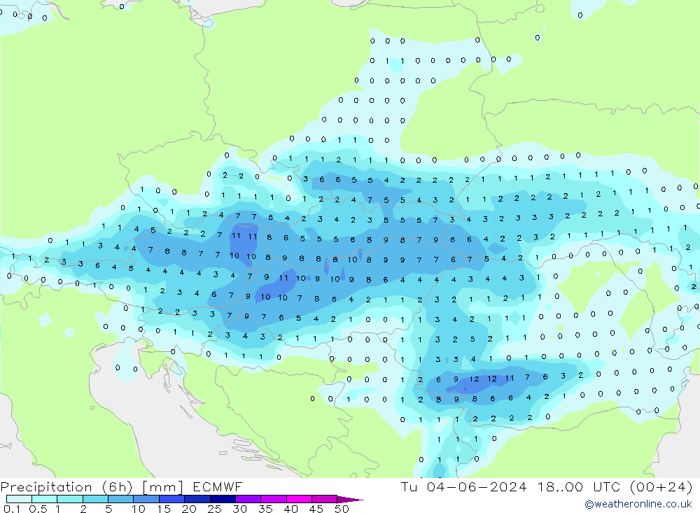 Yağış (6h) ECMWF Sa 04.06.2024 00 UTC