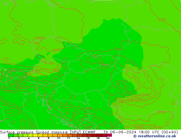 Bodendruck Spread ECMWF Do 06.06.2024 18 UTC