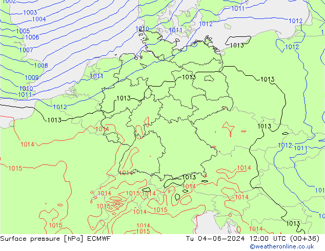 приземное давление ECMWF вт 04.06.2024 12 UTC