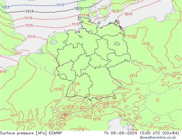 ciśnienie ECMWF czw. 06.06.2024 12 UTC