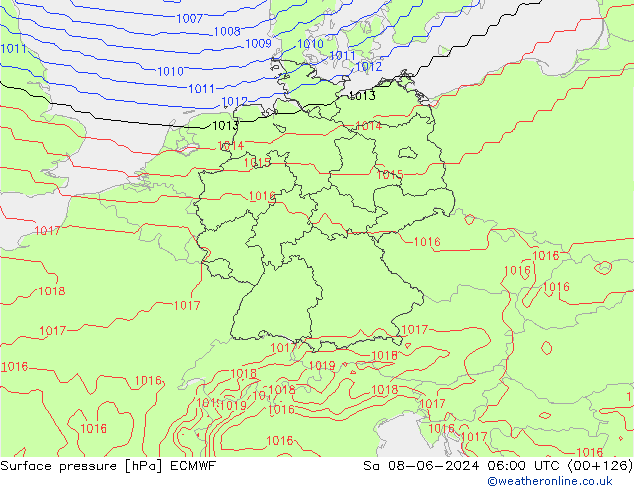 Luchtdruk (Grond) ECMWF za 08.06.2024 06 UTC