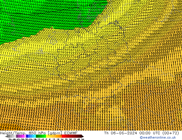 Height/Temp. 850 hPa ECMWF  06.06.2024 00 UTC