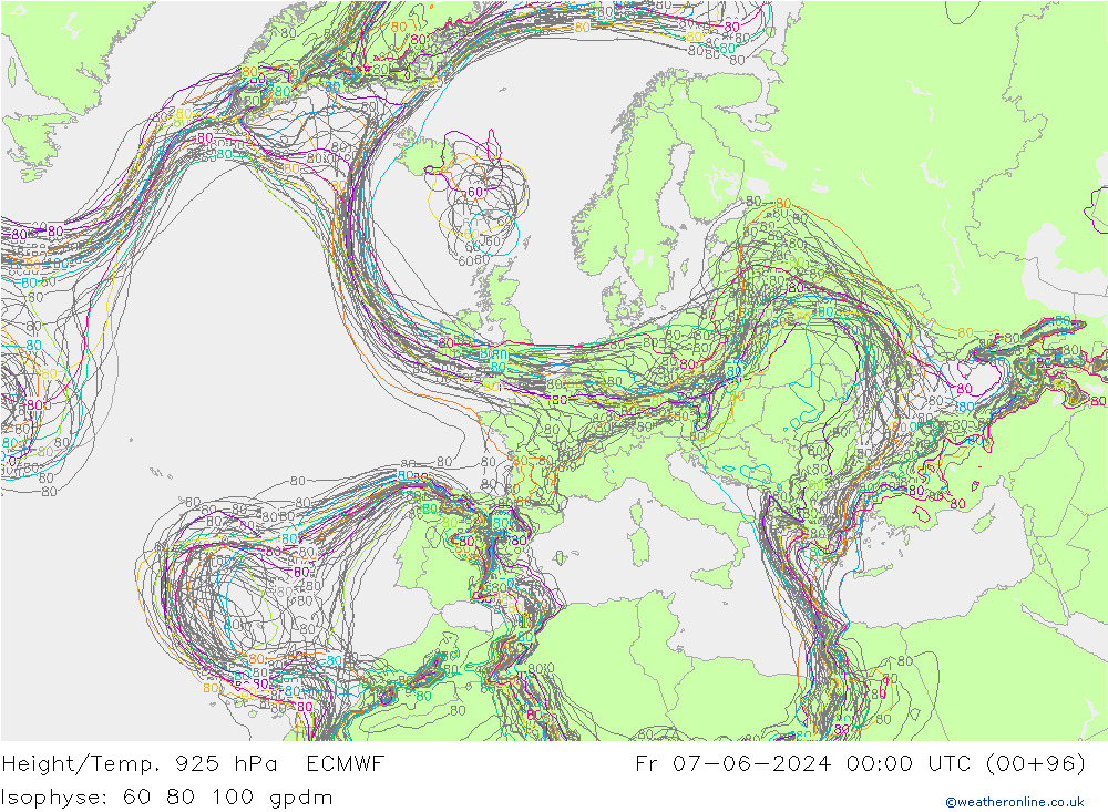 Hoogte/Temp. 925 hPa ECMWF vr 07.06.2024 00 UTC