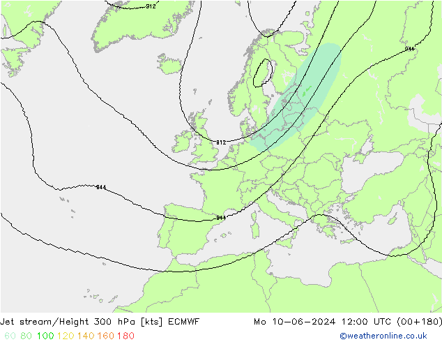 Straalstroom ECMWF ma 10.06.2024 12 UTC