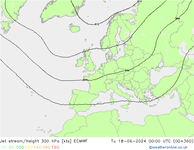 джет ECMWF вт 18.06.2024 00 UTC