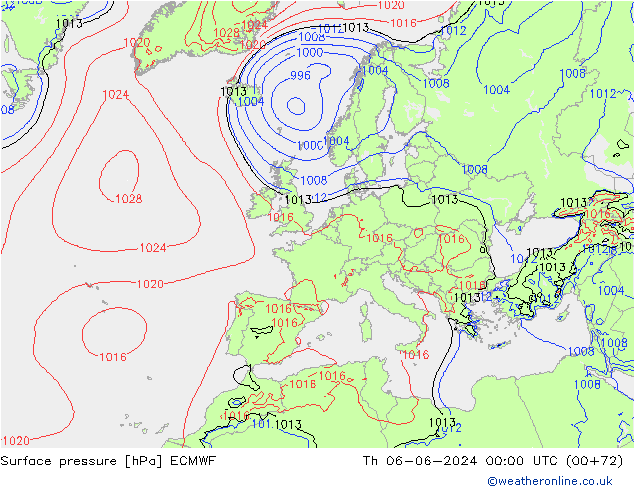 pression de l'air ECMWF jeu 06.06.2024 00 UTC