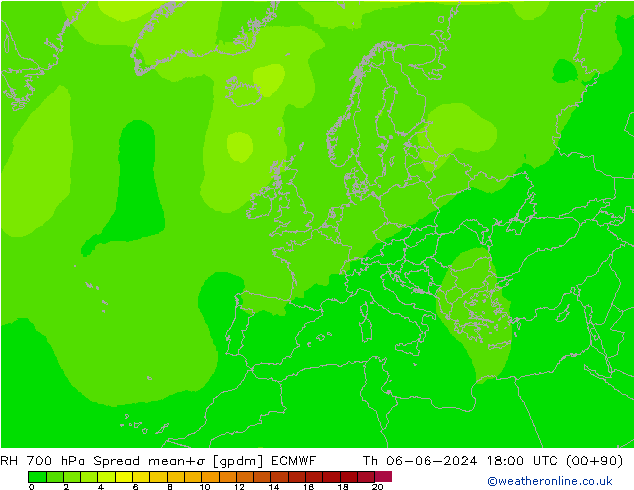 RV 700 hPa Spread ECMWF do 06.06.2024 18 UTC