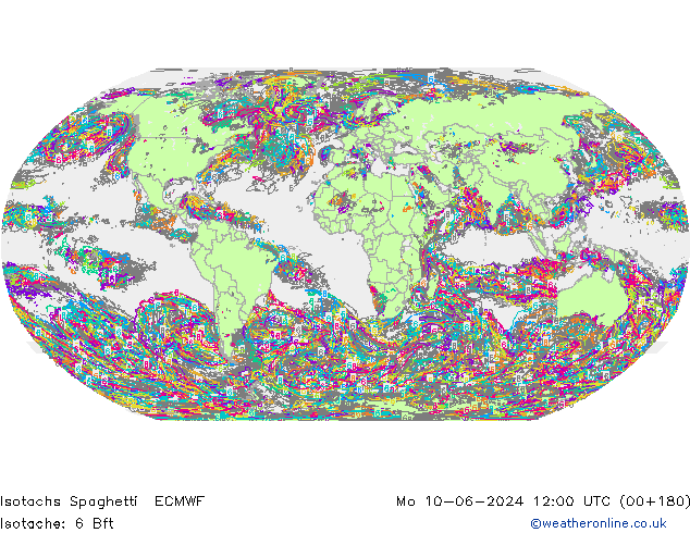 Isotaca Spaghetti ECMWF lun 10.06.2024 12 UTC