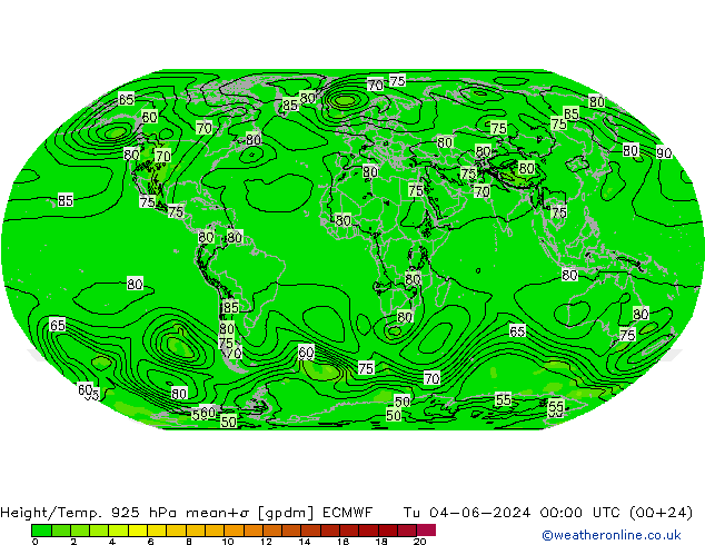 Height/Temp. 925 hPa ECMWF mar 04.06.2024 00 UTC