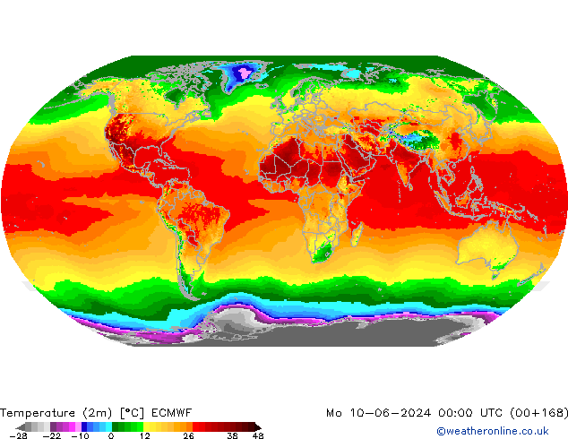 température (2m) ECMWF lun 10.06.2024 00 UTC