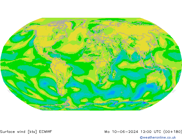 ветер 10 m ECMWF пн 10.06.2024 12 UTC