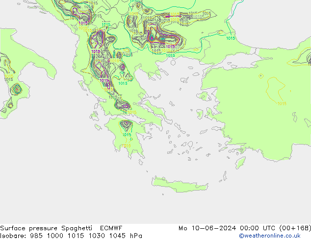 ciśnienie Spaghetti ECMWF pon. 10.06.2024 00 UTC