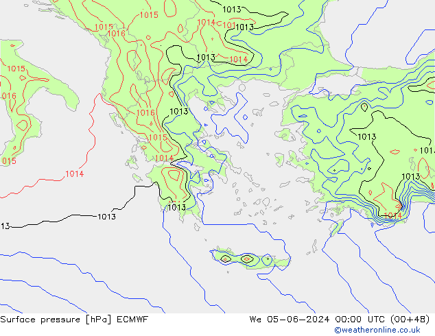 Atmosférický tlak ECMWF St 05.06.2024 00 UTC