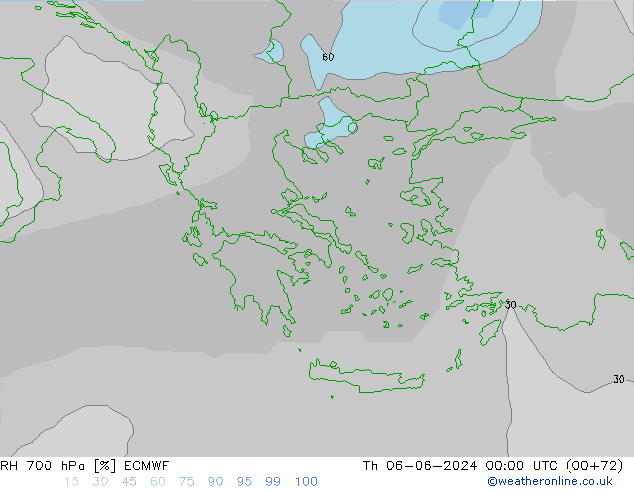 RH 700 hPa ECMWF Th 06.06.2024 00 UTC