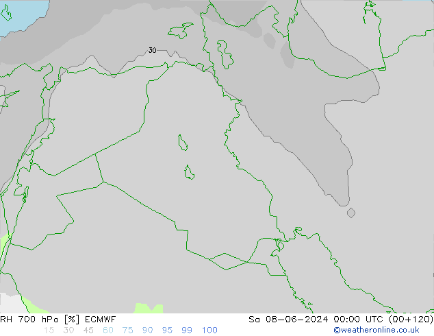 RH 700 hPa ECMWF So 08.06.2024 00 UTC