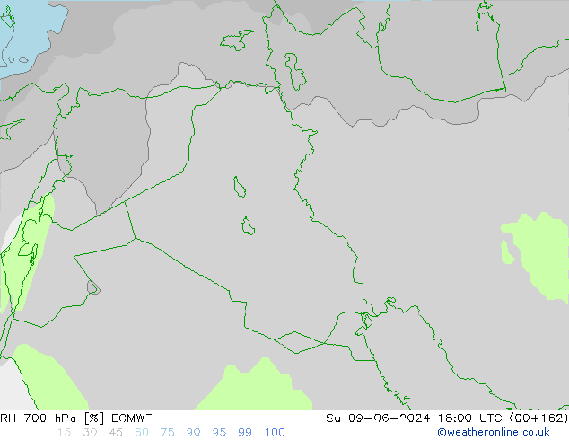 RH 700 hPa ECMWF Dom 09.06.2024 18 UTC