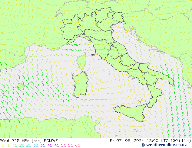 Wind 925 hPa ECMWF Fr 07.06.2024 18 UTC