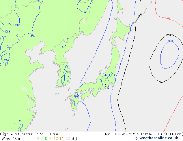 Windvelden ECMWF ma 10.06.2024 00 UTC