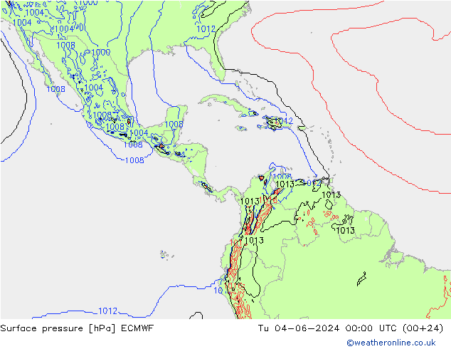 Luchtdruk (Grond) ECMWF di 04.06.2024 00 UTC