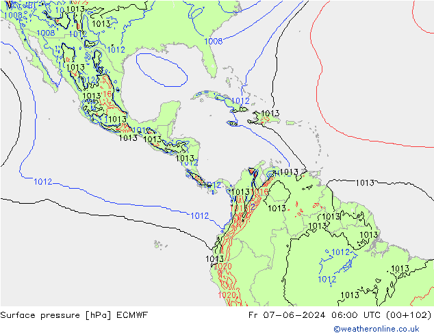 Yer basıncı ECMWF Cu 07.06.2024 06 UTC