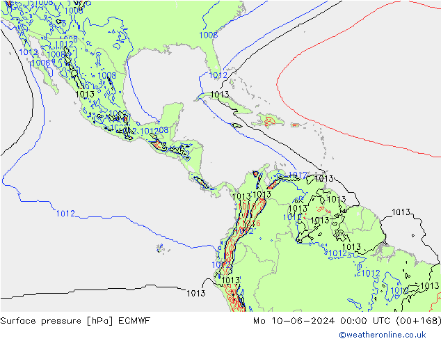 Surface pressure ECMWF Mo 10.06.2024 00 UTC