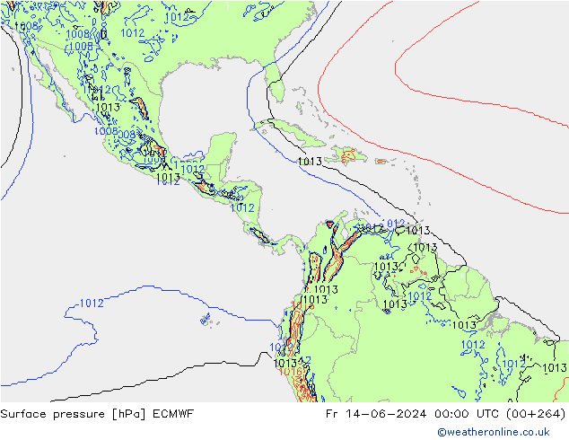 приземное давление ECMWF пт 14.06.2024 00 UTC