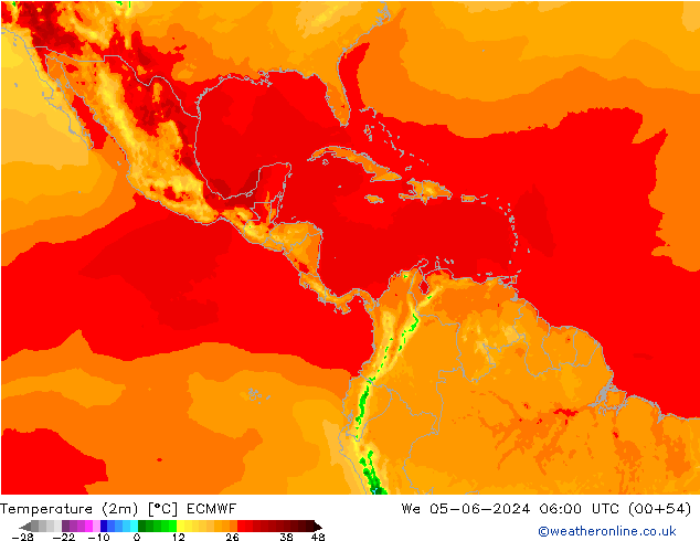 température (2m) ECMWF mer 05.06.2024 06 UTC
