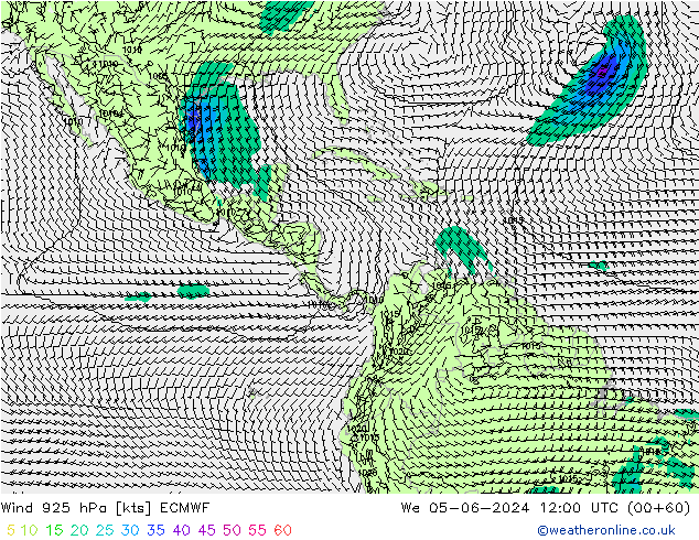 ветер 925 гПа ECMWF ср 05.06.2024 12 UTC