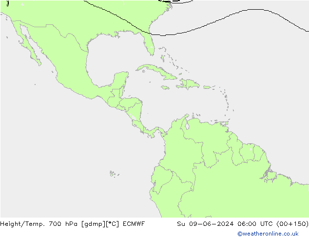 Height/Temp. 700 hPa ECMWF dom 09.06.2024 06 UTC