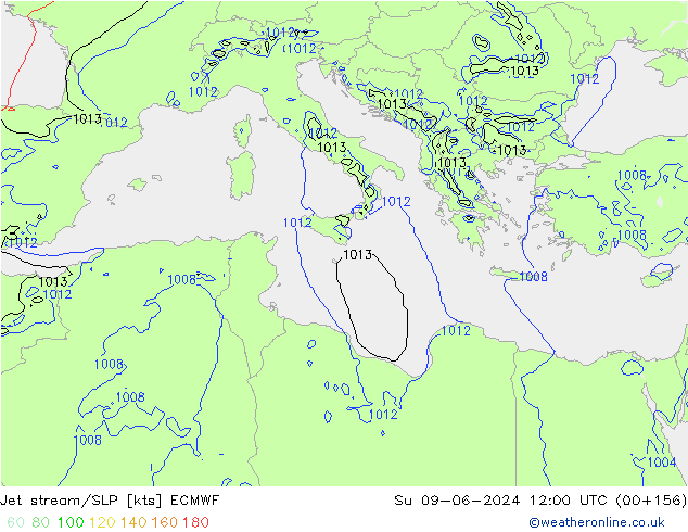 Courant-jet ECMWF dim 09.06.2024 12 UTC