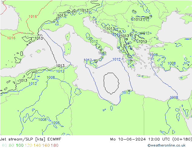 Prąd strumieniowy ECMWF pon. 10.06.2024 12 UTC