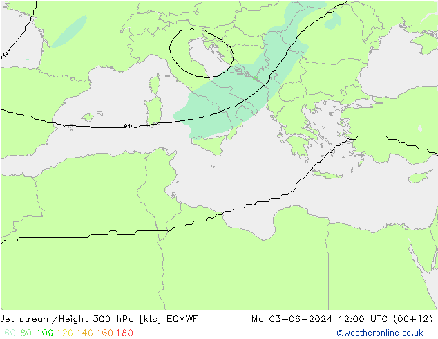 Straalstroom ECMWF ma 03.06.2024 12 UTC